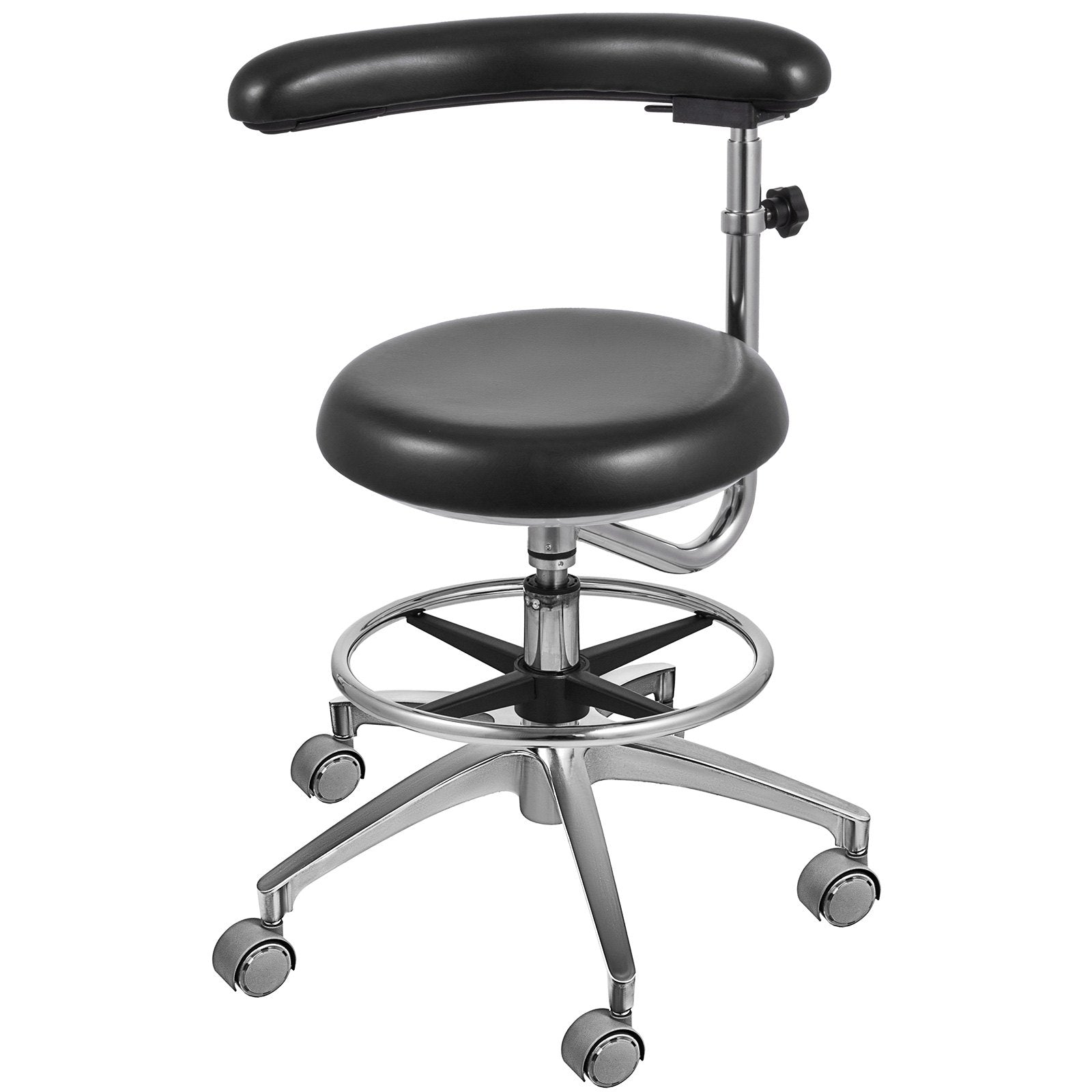 VEVOR Medical Dental Stool Dentist Chair with 360 Degree Rotation Armrest PU Leather Assistant Stool Chair Height Adjustable Doctor Chair 