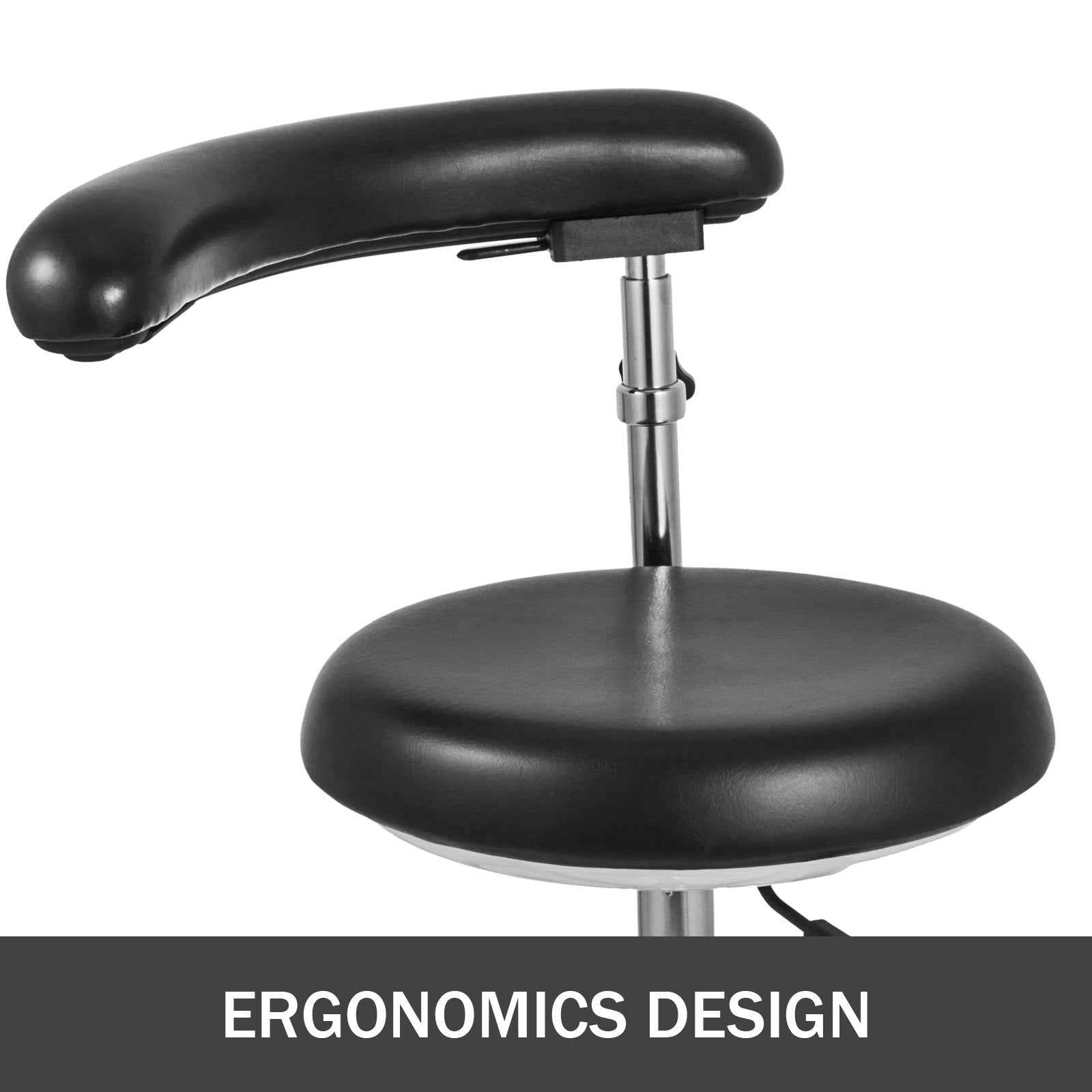 VEVOR Medical Dental Stool Dentist Chair with 360 Degree Rotation Armrest PU Leather Assistant Stool Chair Height Adjustable Doctor Chair 