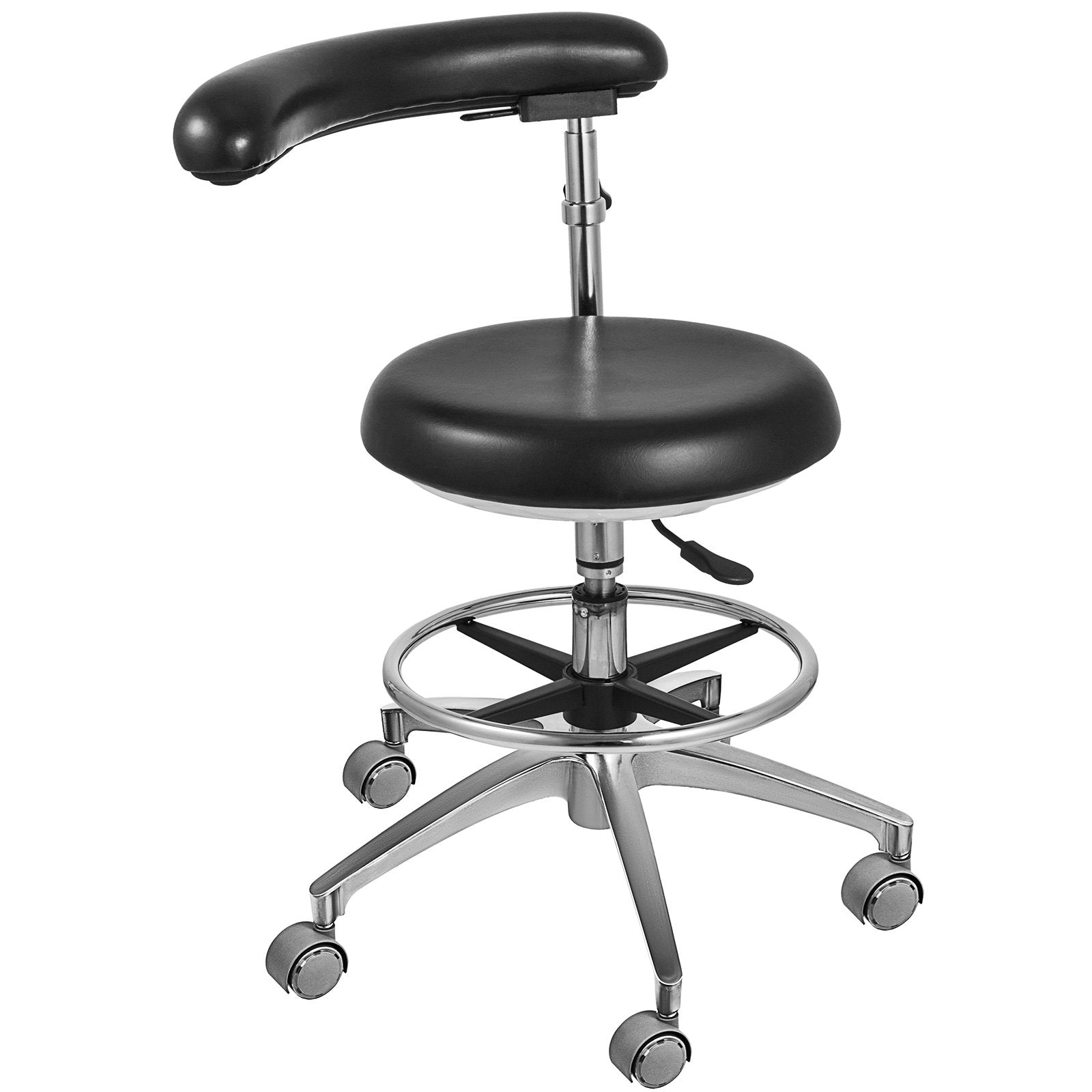 VEVOR Medical Dental Stool Dentist Chair with 360 Degree Rotation Armrest PU Leather Assistant Stool Chair Height Adjustable Doctor Chair 