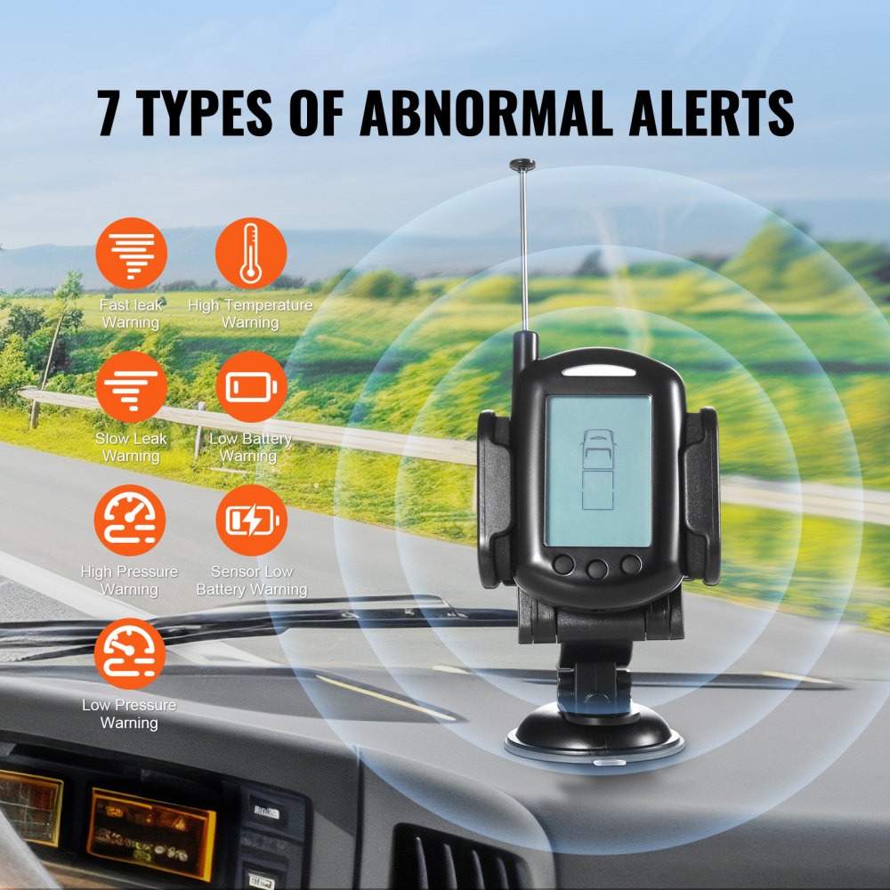 VEVOR RV Tire Pressure Monitoring System Real Time Trailer TPMS 6 Sensors 