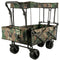 VEVOR Collapsible Wagon Cart Camouflage, Foldable Wagon Cart Removable Canopy 600D Oxford Cloth, Collapsible Wagon Oversized Wheels, Portable Folding Wagon Adjustable Handles, Beach, Garden, Sports