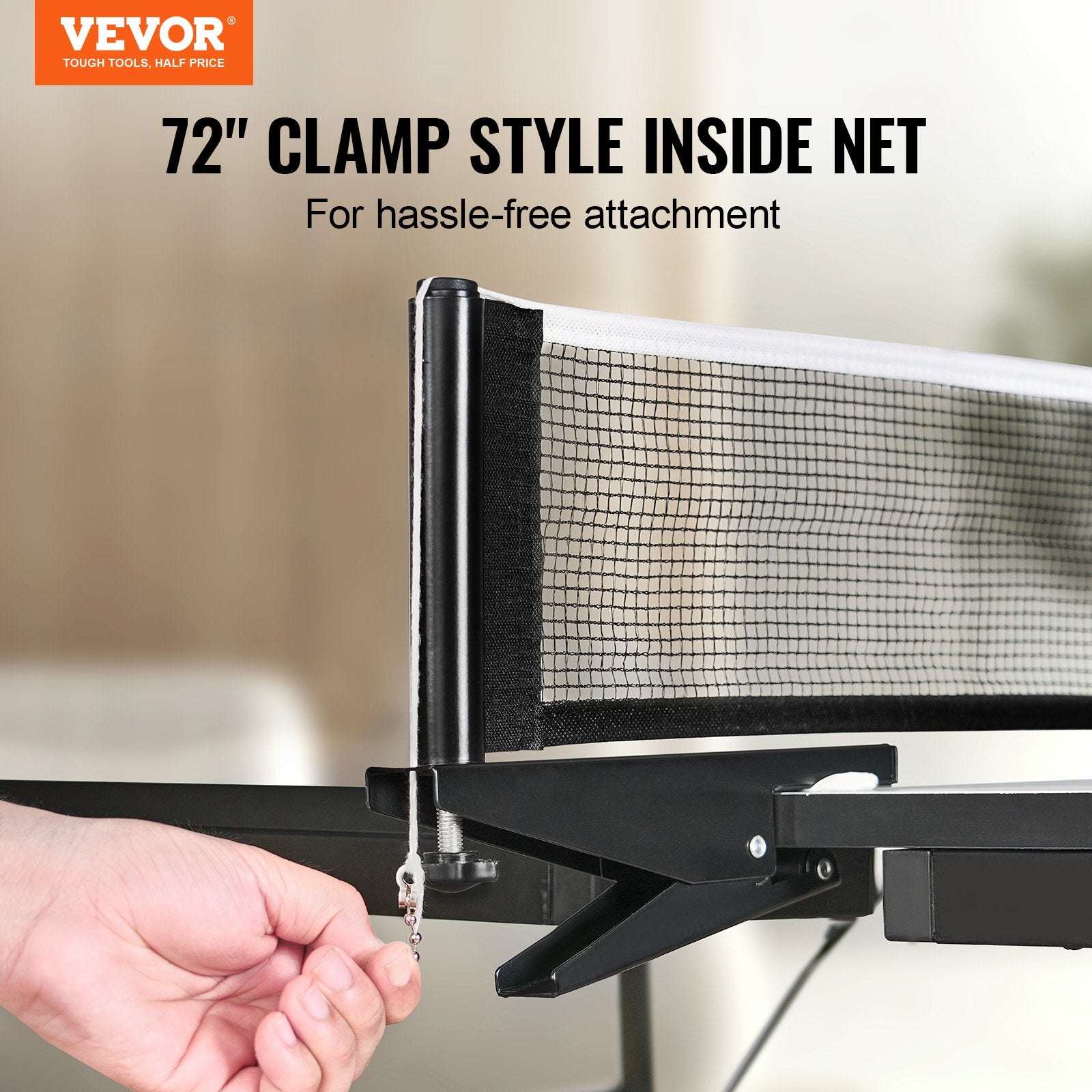 VEVOR Ping Pong Table Foldable Table Tennis Game Table Indoor with Clamp Net 