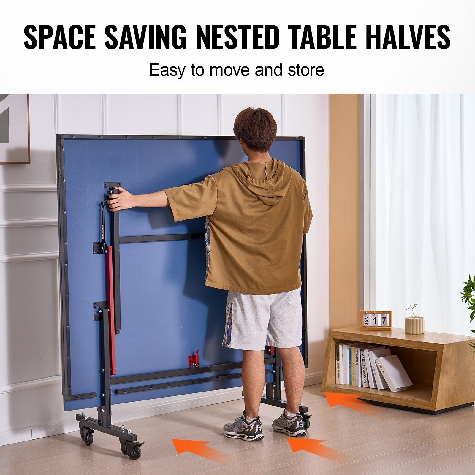 VEVOR Ping Pong Table Foldable Table Tennis Game Table Indoor with Clamp Net 