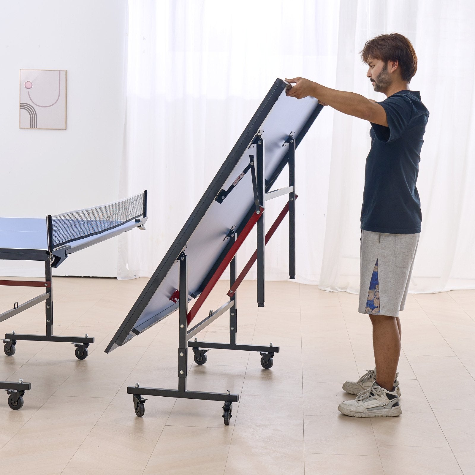 VEVOR Ping Pong Table Foldable Table Tennis Game Table Indoor with Clamp Net 