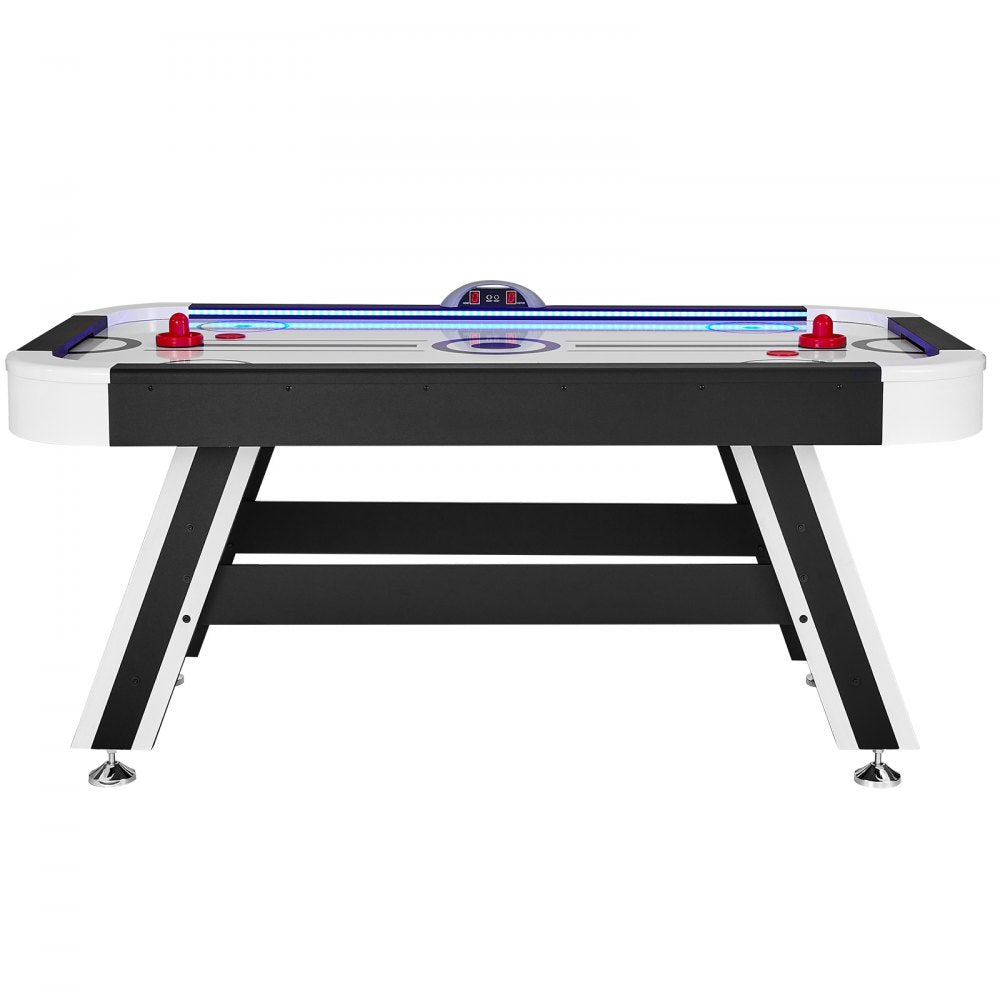 VEVOR Air-Powered Hockey Table, 72" Indoor Hockey Table for Kids and Adults, LED Sports Hockey Game with 2 Pucks, 2 Pushers, and Electronic Score System, Arcade Gaming Set for Game Room Family Home 