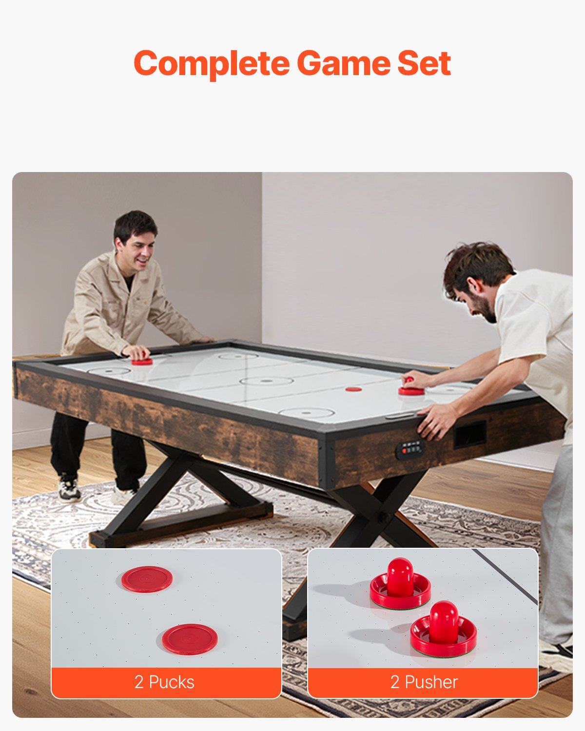 VEVOR 84" Air Hockey Table Air Powered Arcade Table Electronic Scorer Pushers 