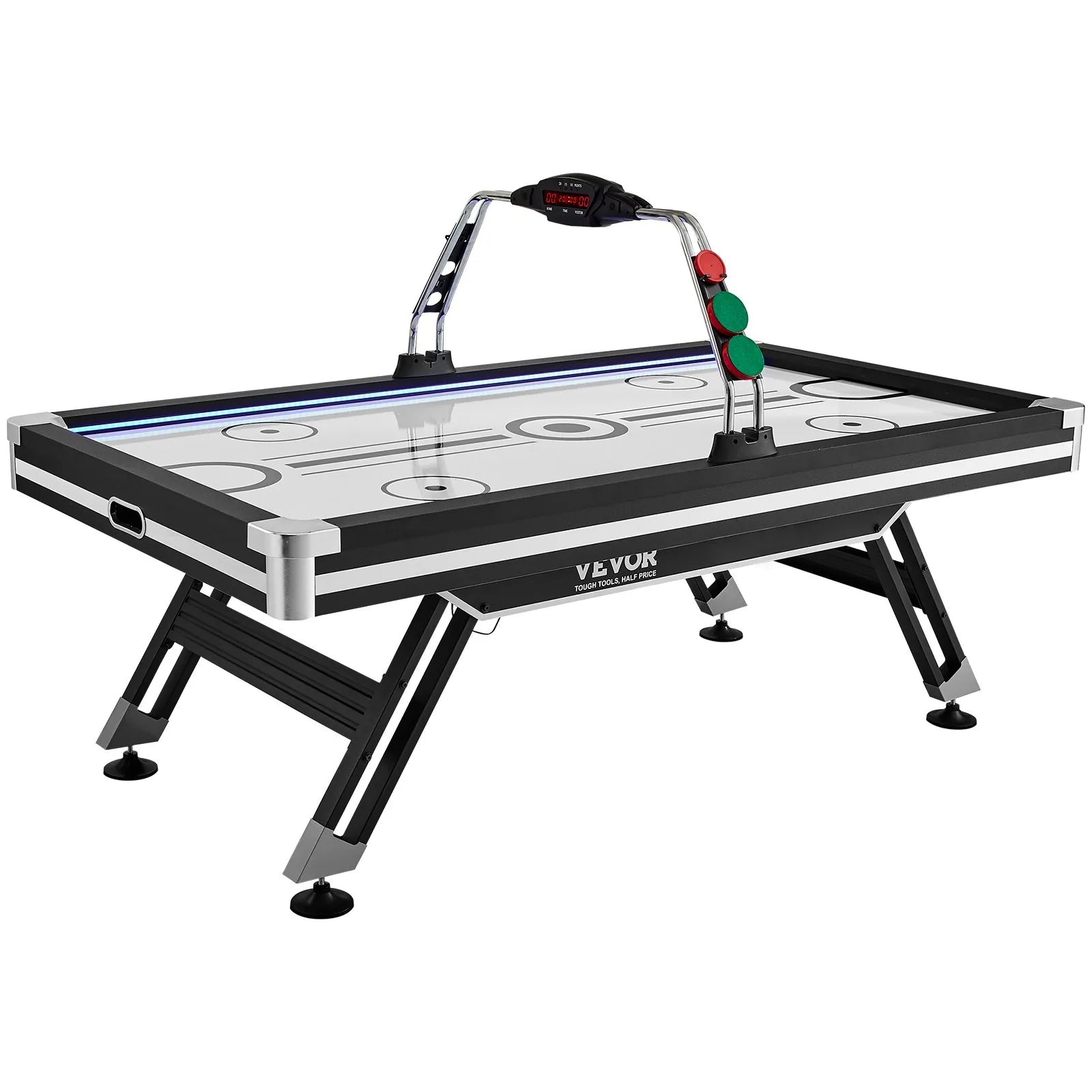 VEVOR Air-Powered Hockey Table 89" – Indoor LED Sports Hockey Game with Electronic Score System