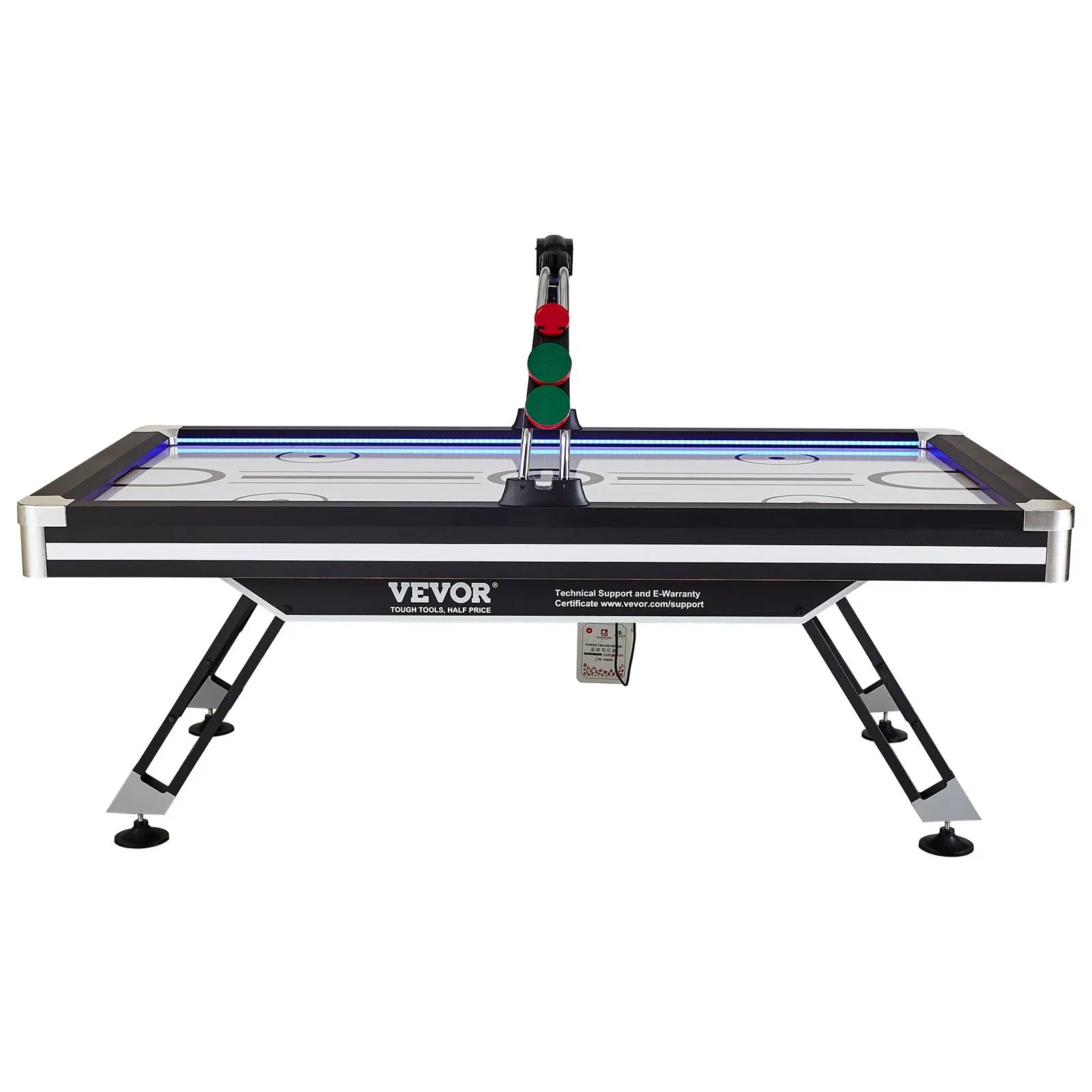 VEVOR Air-Powered Hockey Table 89" – Indoor LED Sports Hockey Game with Electronic Score System