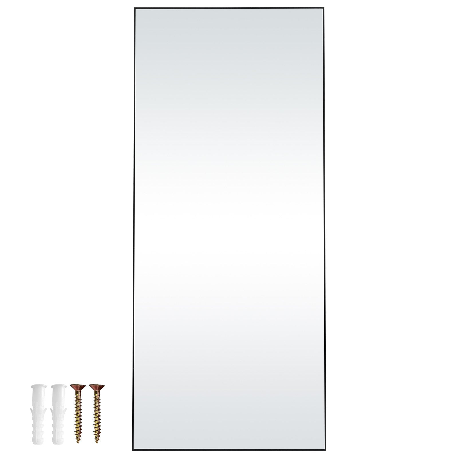VEVOR Full Length Mirror, 71'' x 31'', Extra Large Standing Hanging or Leaning Rectangle Floor Tempered Mirror with Stand Aluminum Alloy Frame, Full Body Dressing Mirror for Living Room Bedroom, Black 