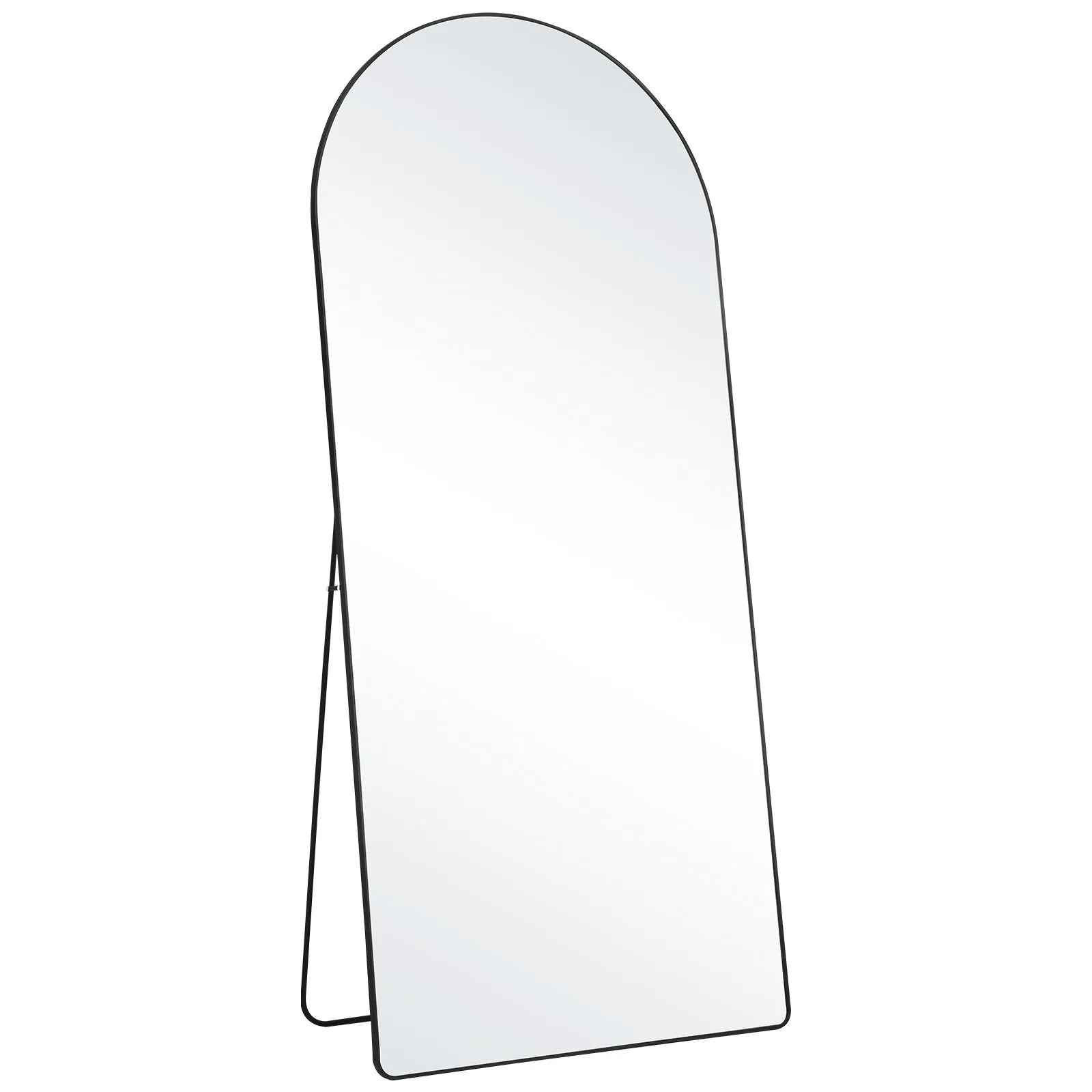 VEVOR Arched Full Length Mirror, 71'' x 32'', Large Free Standing Leaning Hanging Wall Mounted Floor Mirror with Stand Aluminum Alloy Frame, Full Body Dressing Mirror for Living Room Bedroom, Black