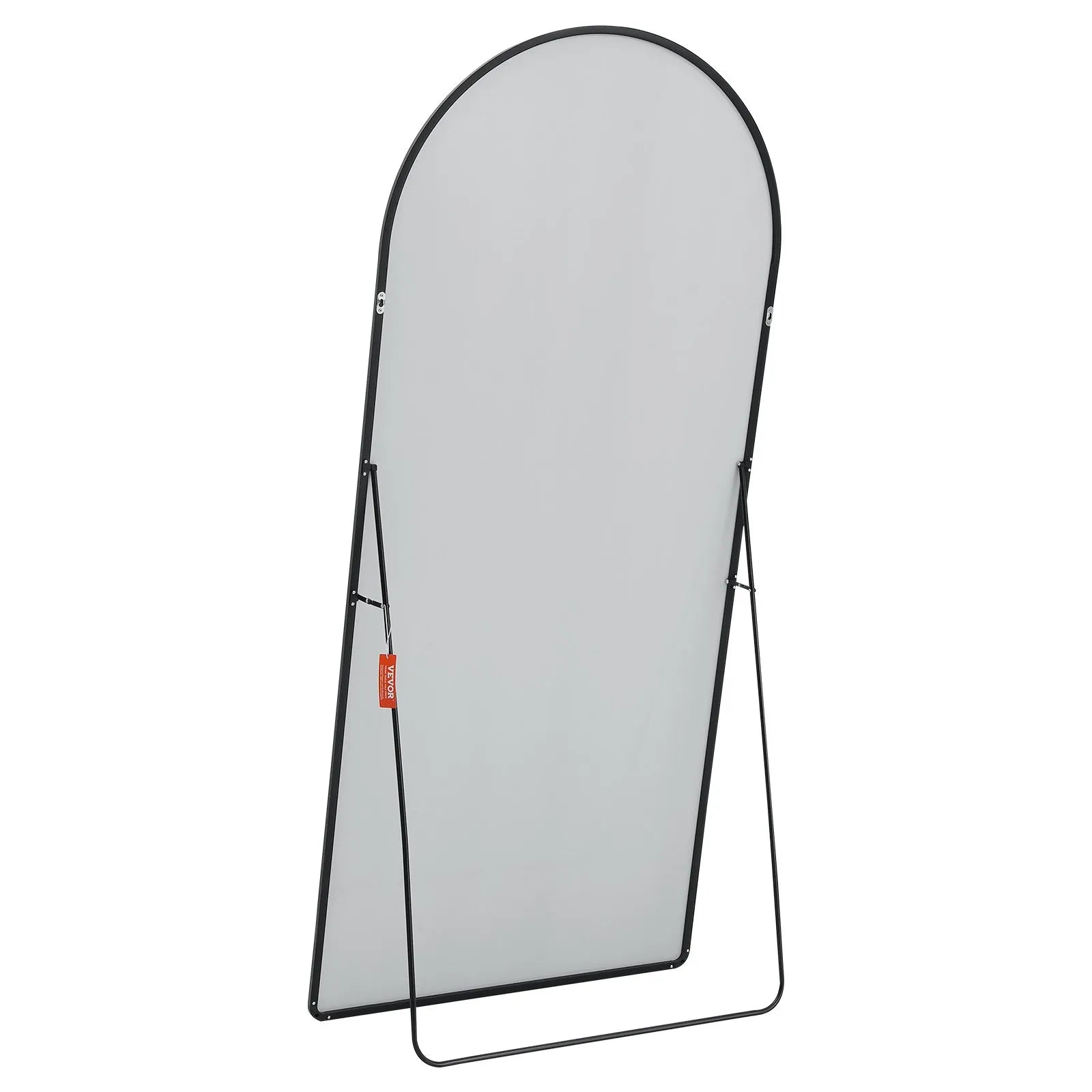 VEVOR Arched Full Length Mirror, 71'' x 32'', Large Free Standing Leaning Hanging Wall Mounted Floor Mirror with Stand Aluminum Alloy Frame, Full Body Dressing Mirror for Living Room Bedroom, Black