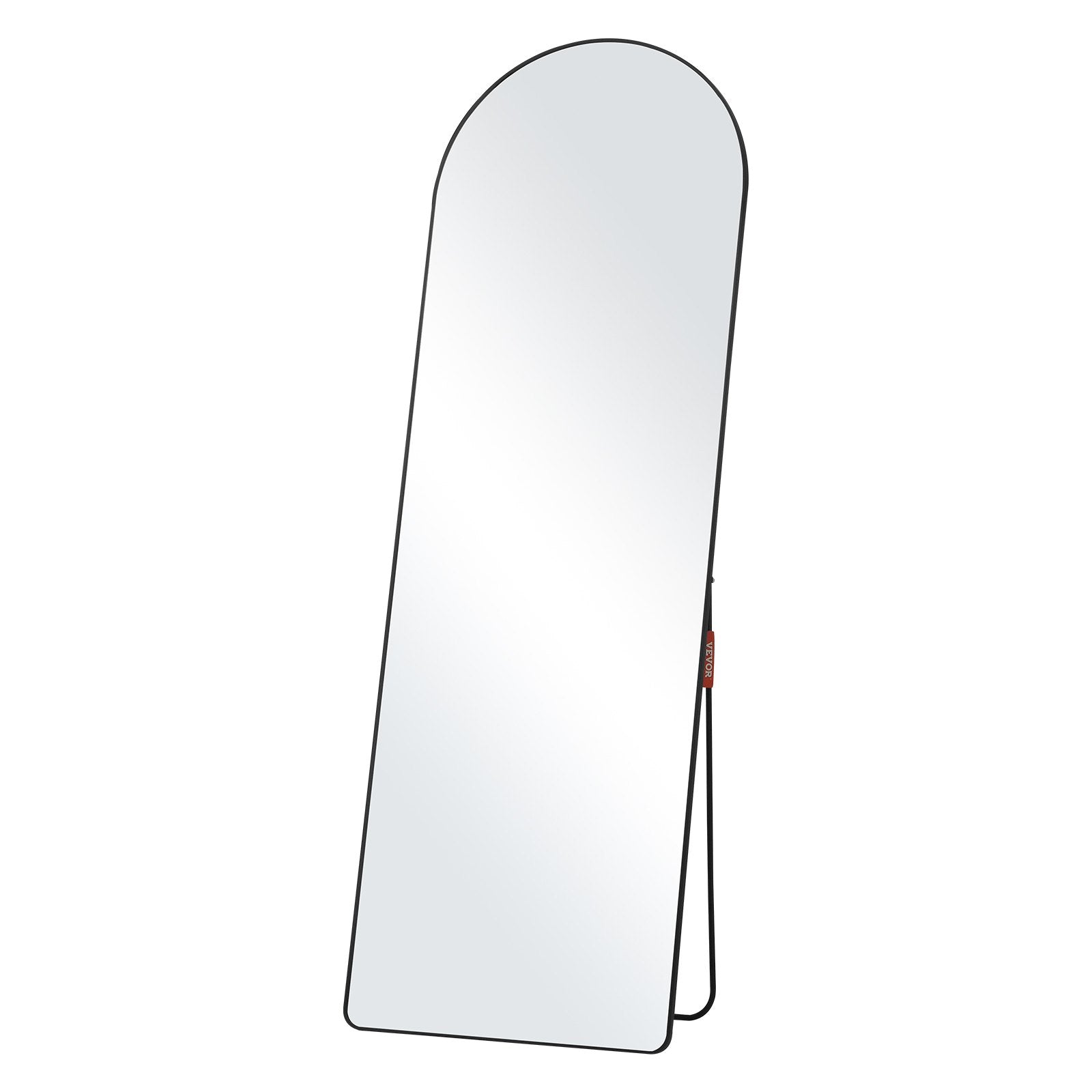 VEVOR Arched Full Length Mirror, 65'' x 22'', Large Free Standing Leaning Hanging Wall Mounted Floor Mirror with Stand Aluminum Alloy Frame, Full Body Dressing Mirror for Living Room Bedroom, Black 