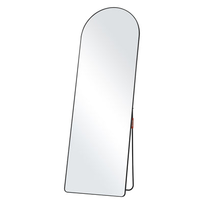 VEVOR Arched Full Length Mirror, 65'' x 22'', Large Free Standing Leaning Hanging Wall Mounted Floor Mirror with Stand Aluminum Alloy Frame, Full Body Dressing Mirror for Living Room Bedroom, Black 