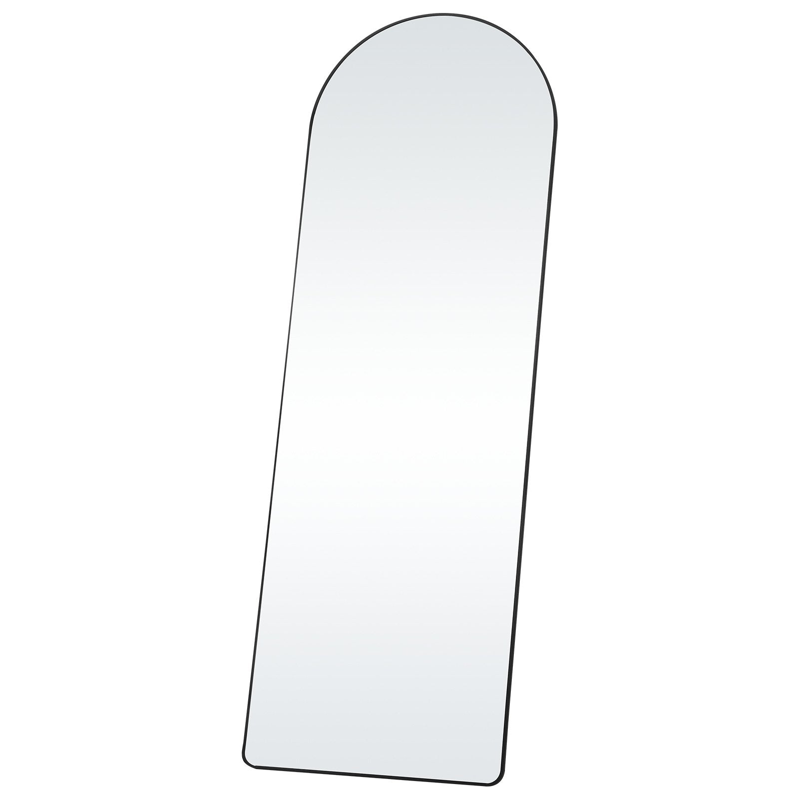 VEVOR Arched Full Length Mirror, 65'' x 22'', Large Free Standing Leaning Hanging Wall Mounted Floor Mirror with Stand Aluminum Alloy Frame, Full Body Dressing Mirror for Living Room Bedroom, Black 