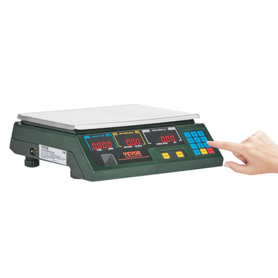 VEVOR Electronic Price Computing Scale, 66 LB Digital Deli Weight Scales, LED Digital Commercial Food Fruit Meat Produce Counting Weight, for Retail Outlet Store, Kitchen, Restaurant Market, Farmer 