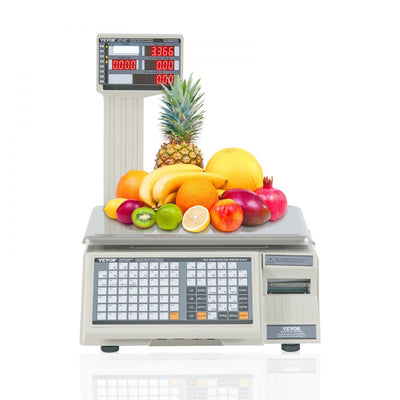 VEVOR Electronic Price Computing Scale, 66 LB Digital Deli Weight Scales, LCD & LED Digital Commercial Food Fruit Meat Produce Counting Weight, for Retail Store, Kitchen, Restaurant Market, and Farmer 