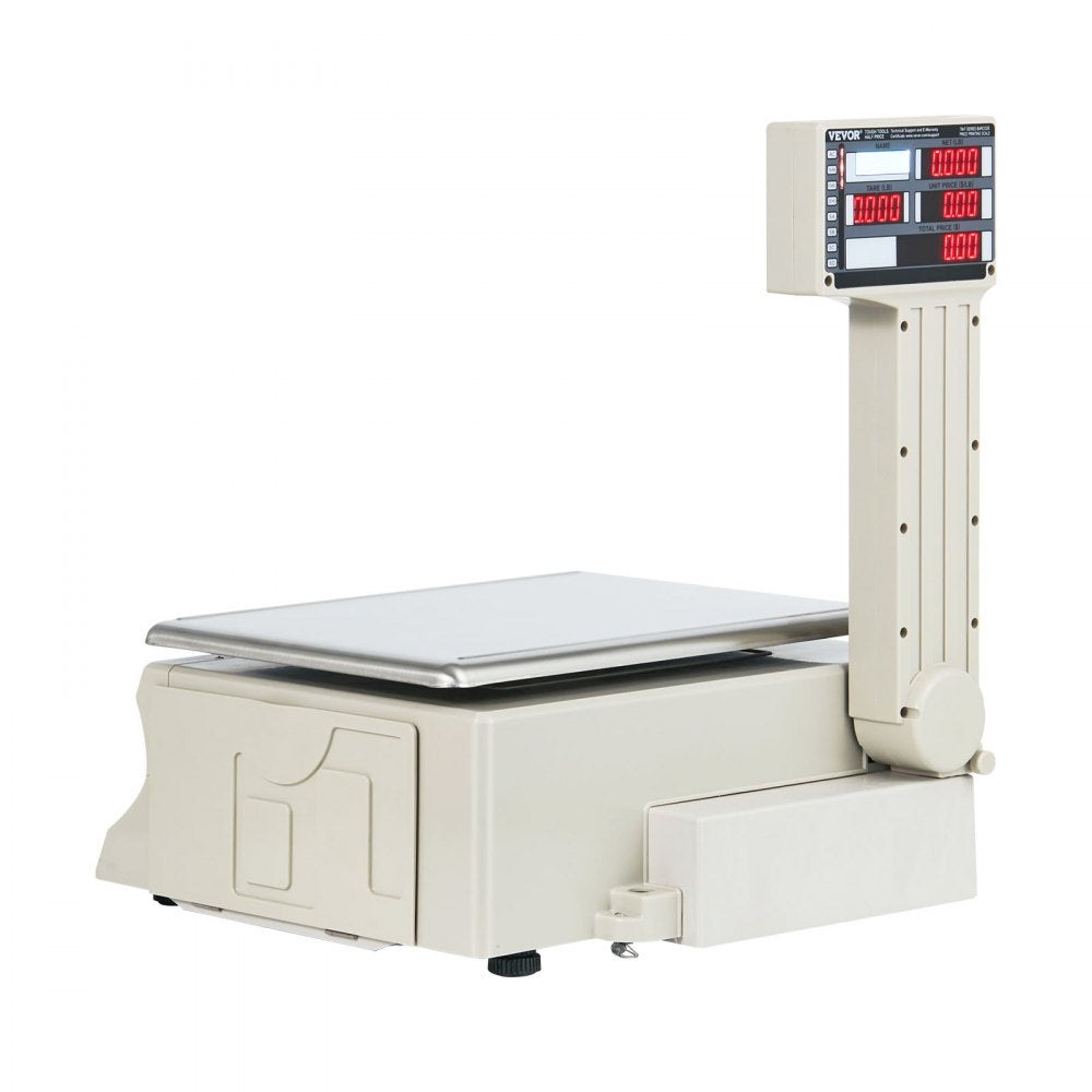 VEVOR Electronic Price Computing Scale, 66 LB Digital Deli Weight Scales, LCD & LED Digital Commercial Food Fruit Meat Produce Counting Weight, for Retail Store, Kitchen, Restaurant Market, and Farmer 