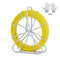 VEVOR Fish Tape Fiberglass, 656 ft, 1/4 inch, Duct Rodder Fishtape Wire Puller, Cable Running Rod with Steel Reel Stand, 3 Pulling Heads, Fishing Tools for Walls and Electrical Conduit, Non-Conductive