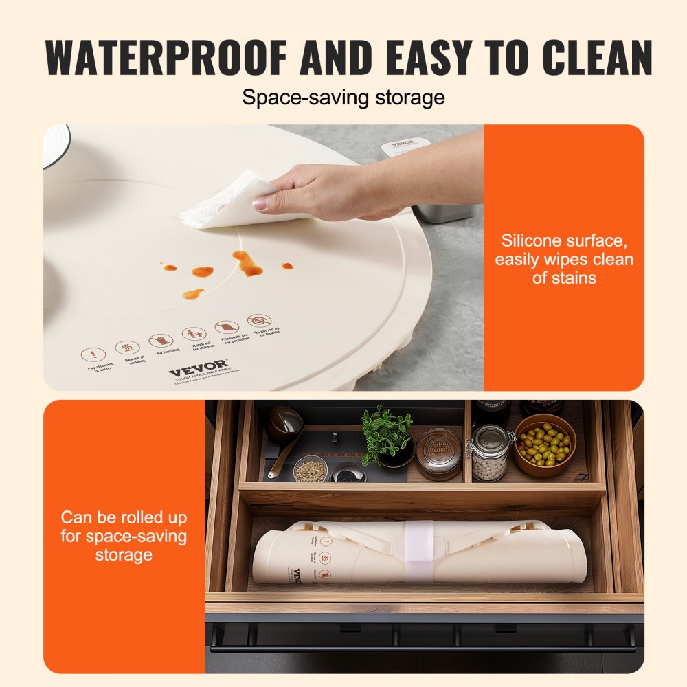 VEVOR Electric Warming Tray Rollable Food Warming Mat w/ Temp Control for Buffet 