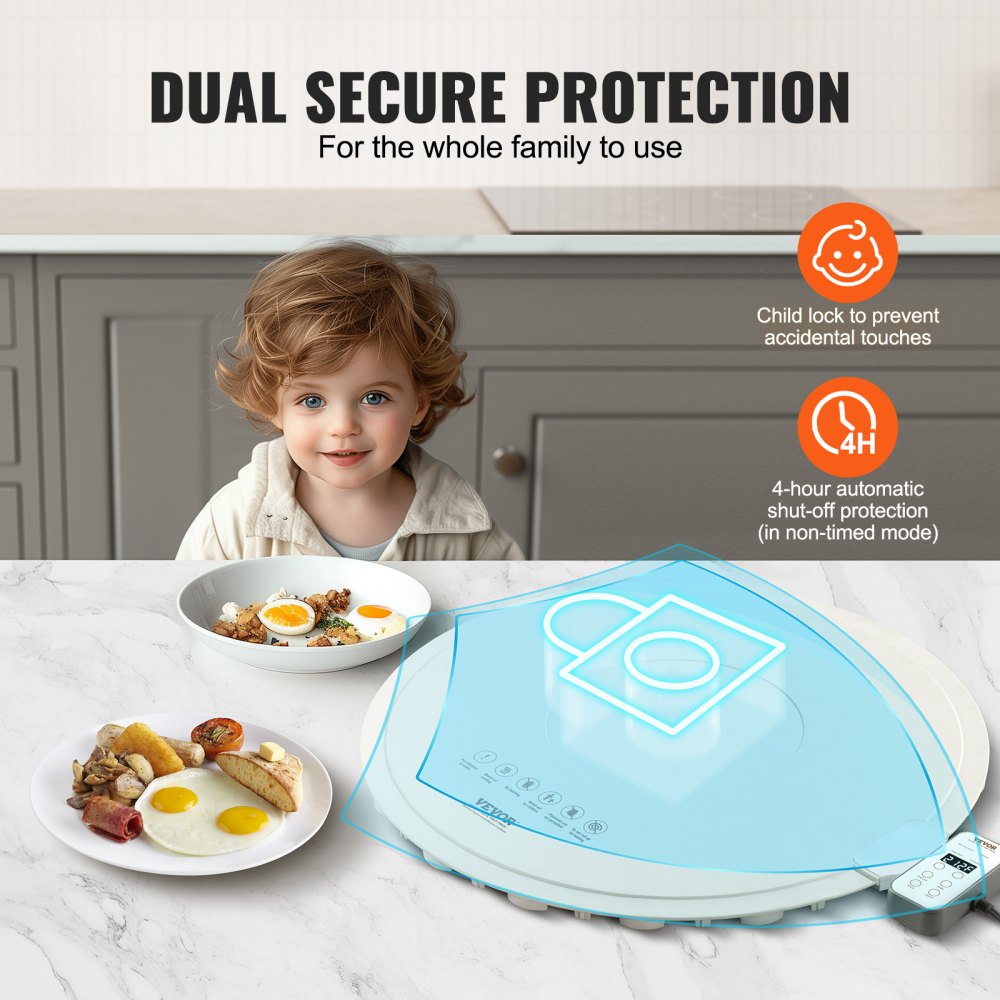 VEVOR Electric Warming Tray Rollable Food Warming Mat w/ Temp Control for Buffet 