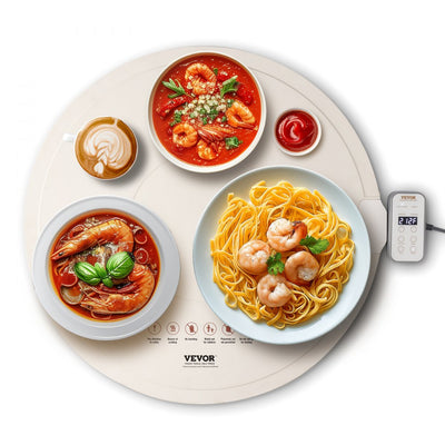 VEVOR Electric Warming Tray Rollable Food Warming Mat w/ Temp Control for Buffet 