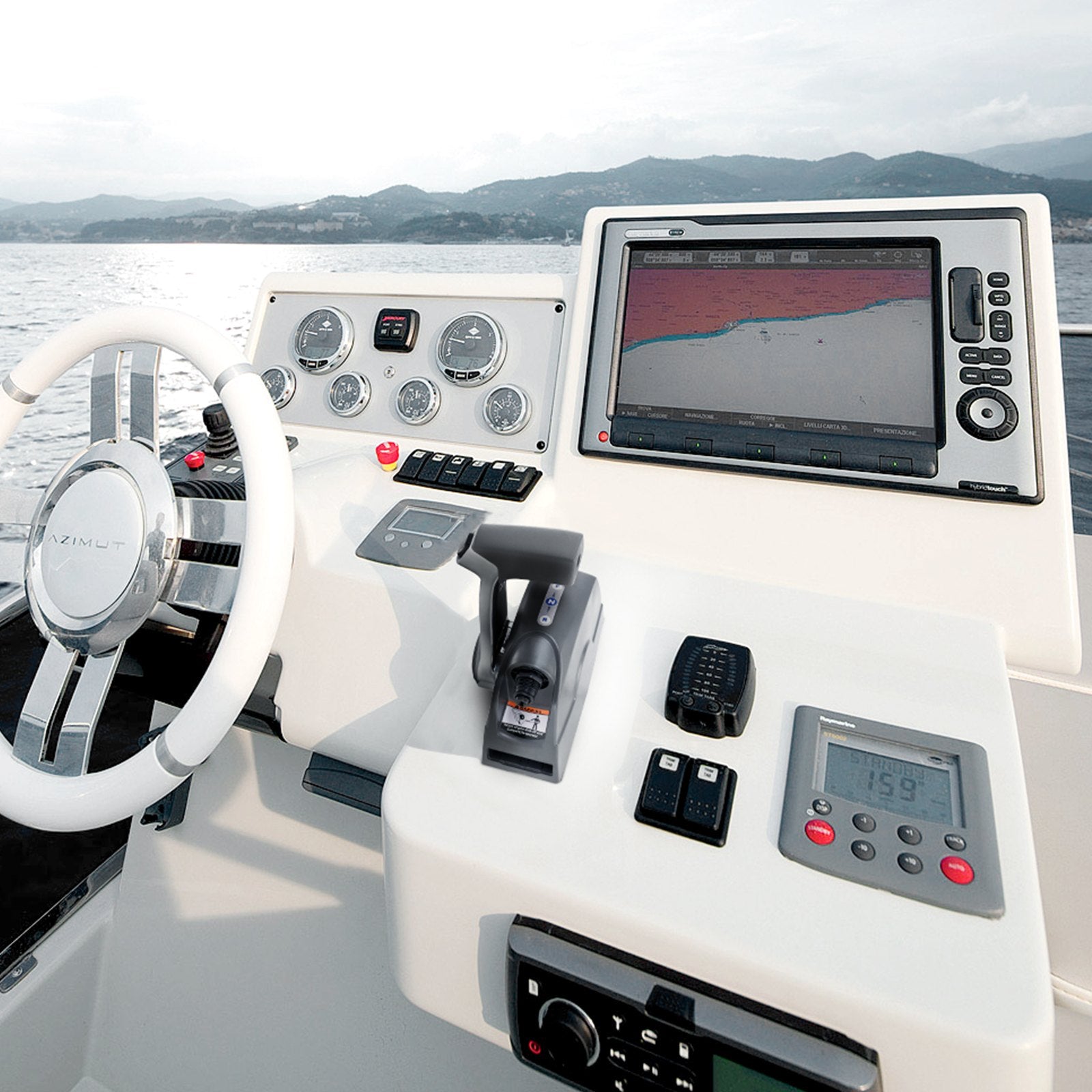 VEVOR Boat Throttle Control, 5006186 Top-Mounted Outboard Remote Control Box for Evinrude Johnson, Marine Throttle Control Box with Power Trim Switch and Lanyard 