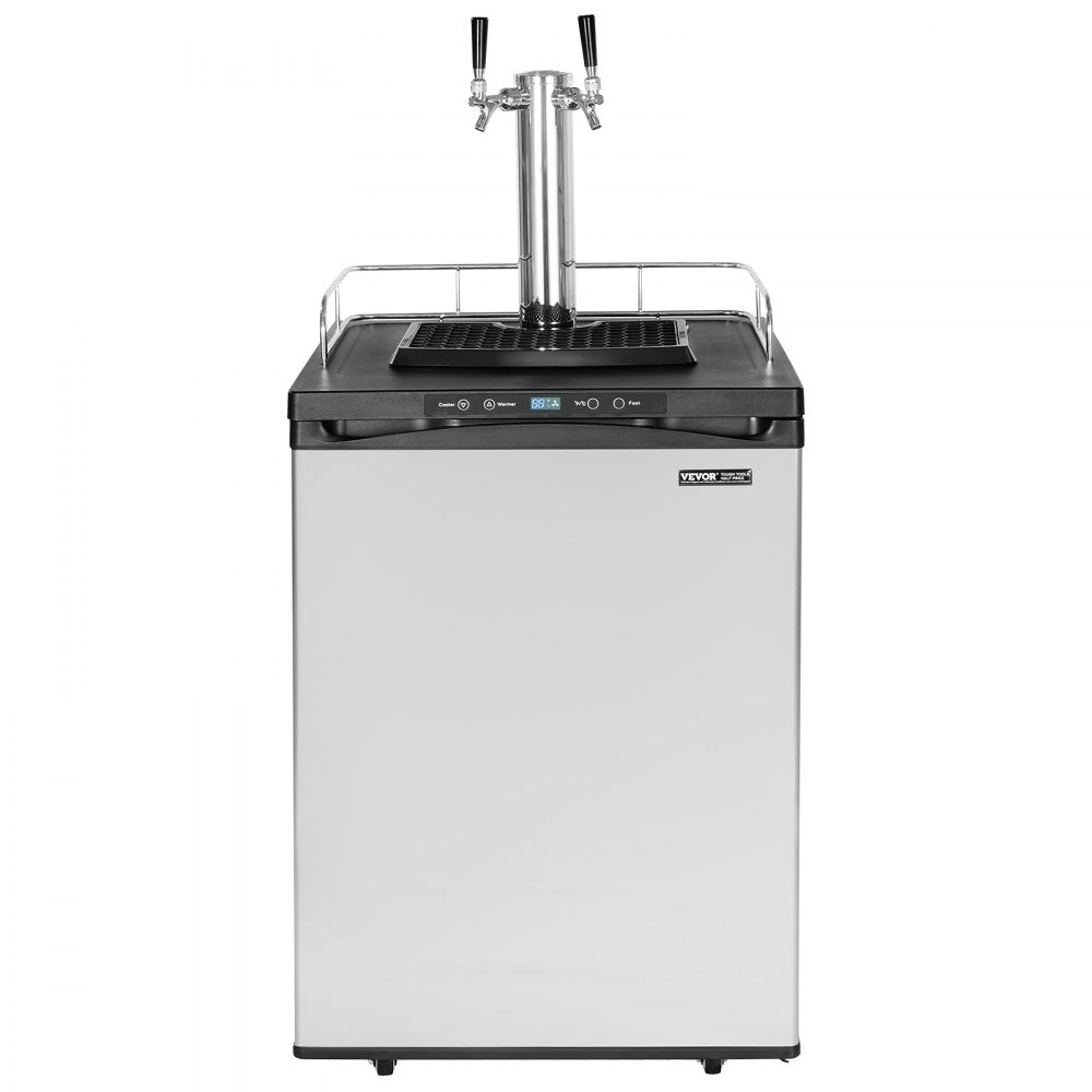 VEVOR Beer Kegerator Draft Beer Dispenser Full Size Keg Refrigerator Dual Tap 