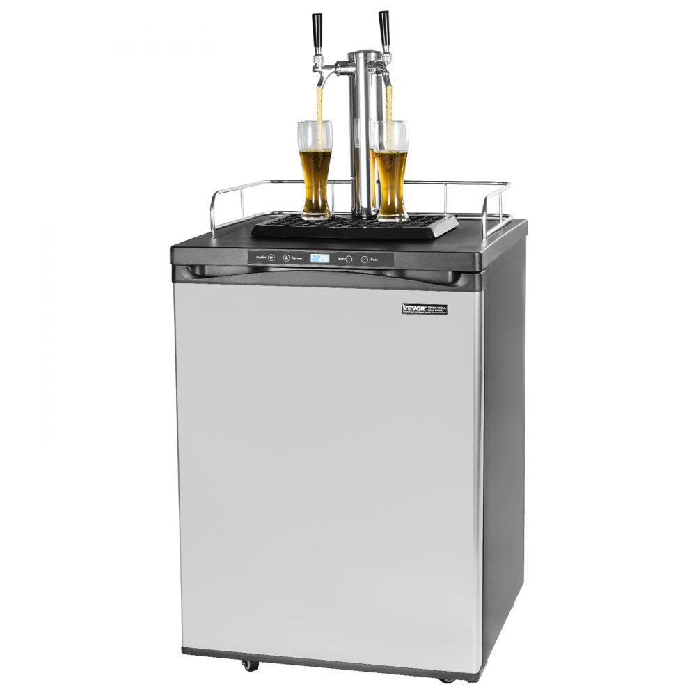 VEVOR Beer Kegerator Draft Beer Dispenser Full Size Keg Refrigerator Dual Tap 