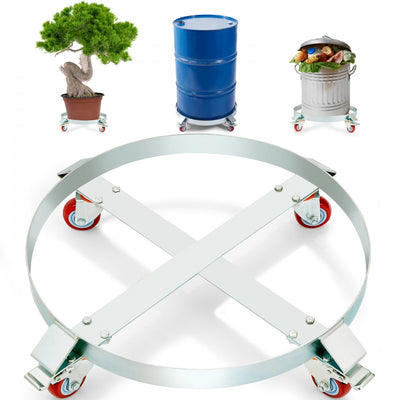 VEVOR 55 Gallon Heavy Duty Drum Dolly, 1000lbs Load Capacity, Barrel Dolly Cart Drum Caddy, Non Tipping Hand Truck Capacity Dollies with Steel Frame 4 Swivel Casters Wheel, for Warehouse Drum Handling 