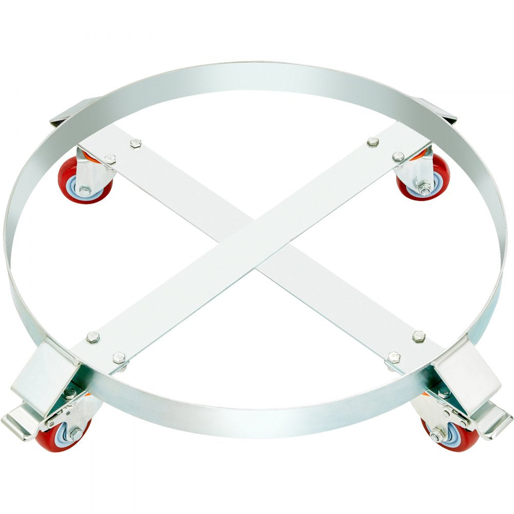 VEVOR 55 Gallon Heavy Duty Drum Dolly, 1000lbs Load Capacity, Barrel Dolly Cart Drum Caddy, Non Tipping Hand Truck Capacity Dollies with Steel Frame 4 Swivel Casters Wheel, for Warehouse Drum Handling 