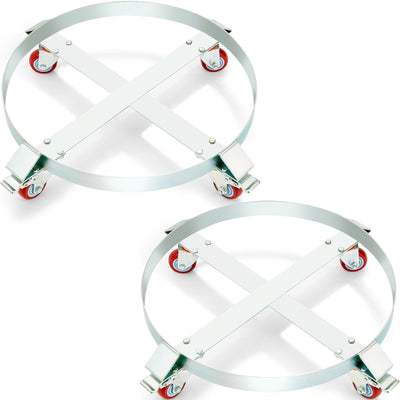 VEVOR 2PCS 55 Gallon Heavy Duty Drum Dolly, 1000 lbs Load Capacity, Barrel Dolly Cart Drum Caddy, Non Tipping Hand Truck Capacity Dollies with Steel Frame 4 Swivel Casters Wheel, for Drum Handling 
