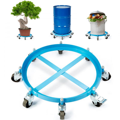 VEVOR 55 Gallon Heavy Duty Drum Dolly, 2000lbs Load Capacity, Barrel Dolly Cart Drum Caddy, Non Tipping Hand Truck Capacity Dollies with Steel Frame 8 Swivel Casters Wheel, for Warehouse Drum Handling 