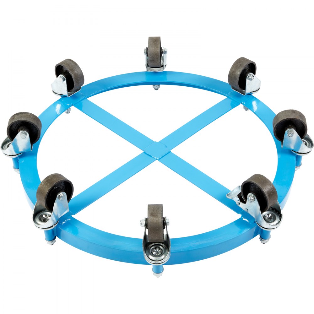 VEVOR 55 Gallon Heavy Duty Drum Dolly, 2000lbs Load Capacity, Barrel Dolly Cart Drum Caddy, Non Tipping Hand Truck Capacity Dollies with Steel Frame 8 Swivel Casters Wheel, for Warehouse Drum Handling 