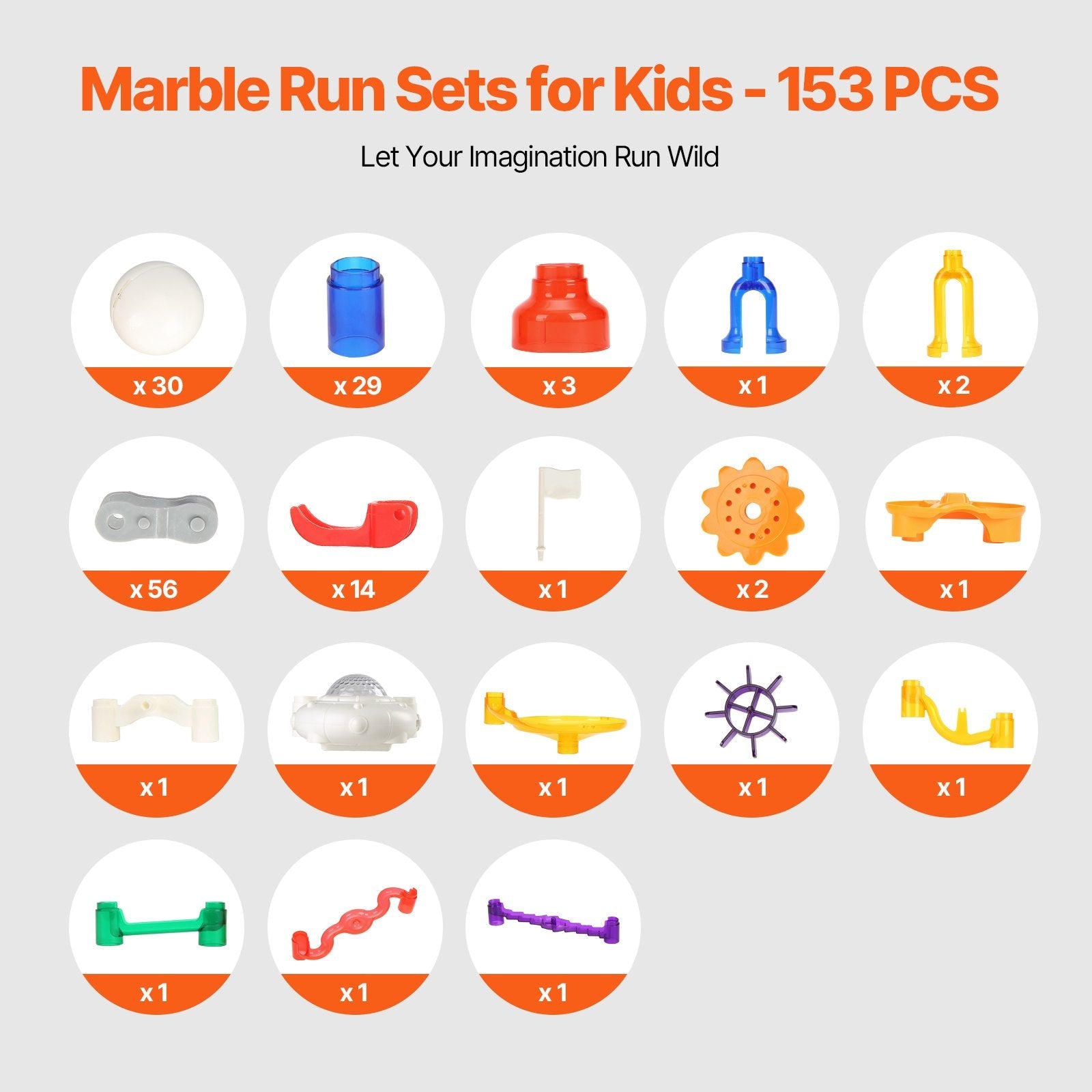 VEVOR Marble Run Set 153 PCS with Motorized Elevator Educational Gift for Kids 
