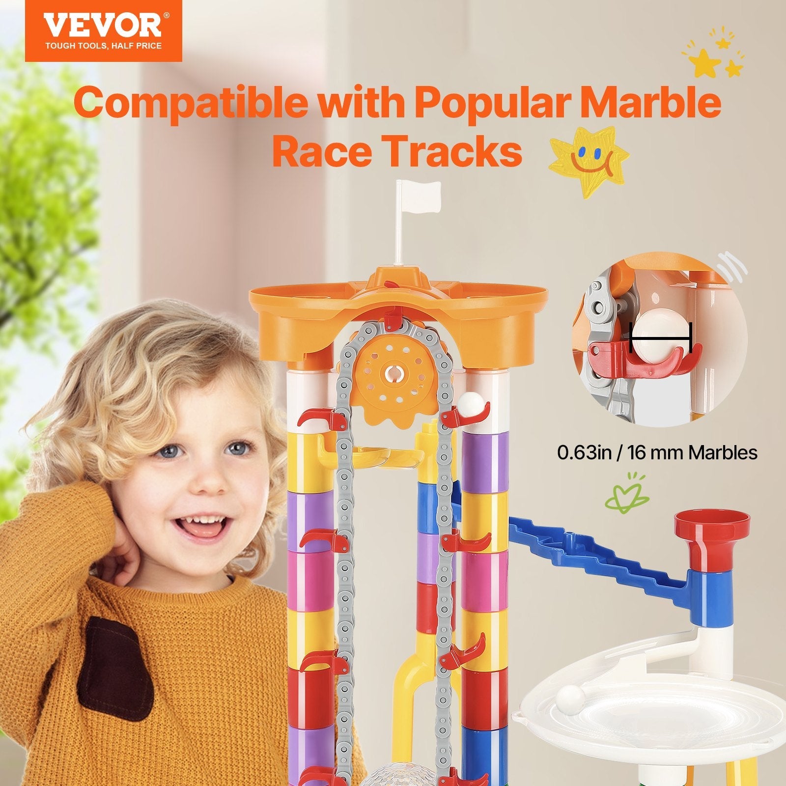 VEVOR Marble Run Set 230 PCS with Motorized Elevator Educational Gift for Kids 