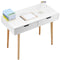 VEVOR Small Desk with Drawer Kids Desk for Bedroom Wooden Study Table White+Wood
