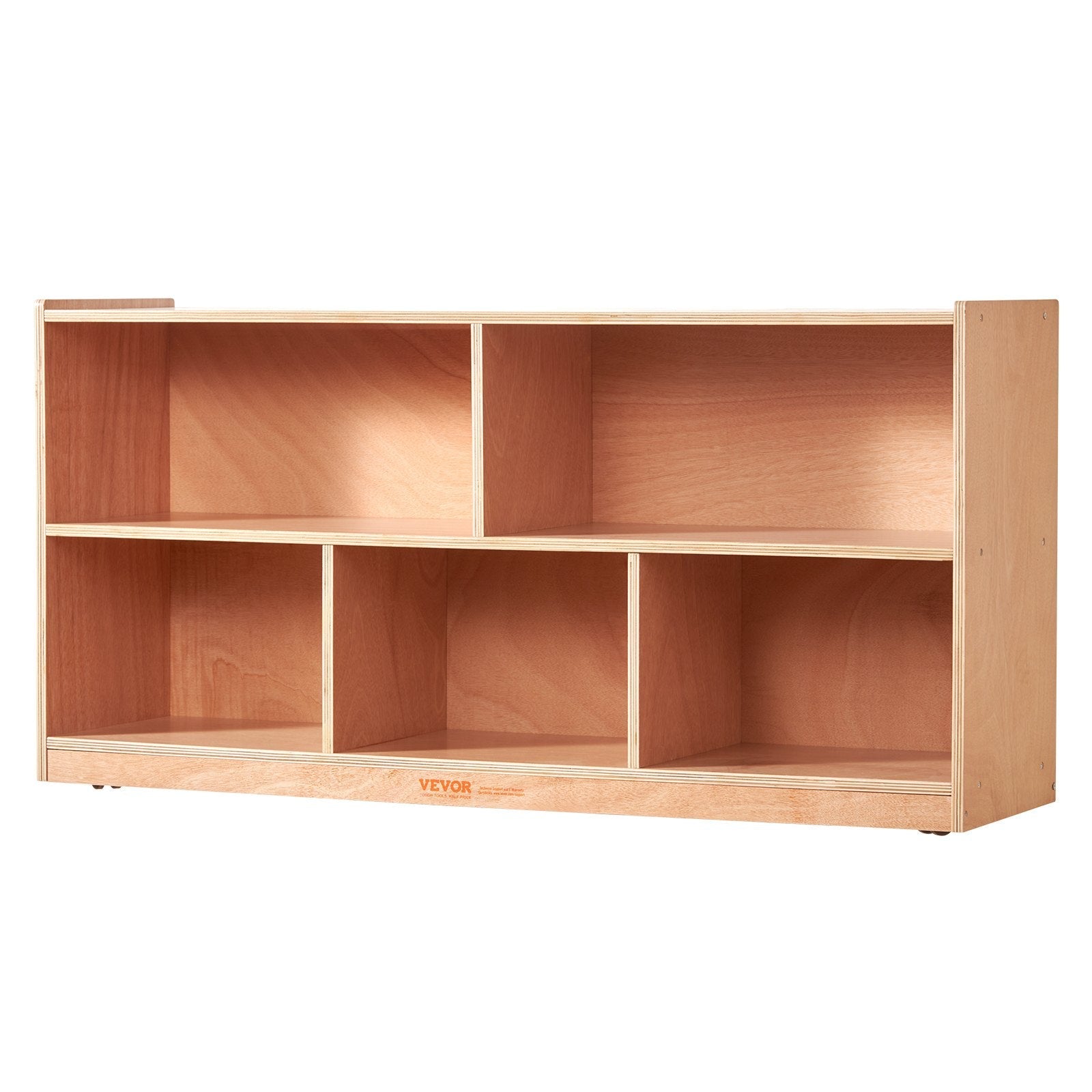 VEVOR 4-Tier Kids Wooden Bookshelf, Six-Layer Sling Bookcase, Baby Storage Book Rack, Book Toy Organizer Cabinet, for Kids Room, Playroom, Kindergarten, Nursery 