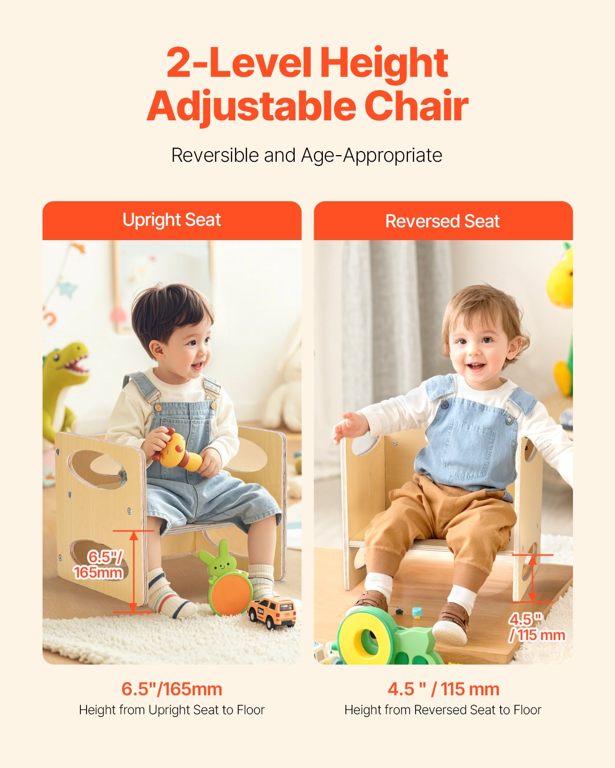 VEVOR Weaning Table and Chair Set Montessori Kids Activity Table and Chair Wood 