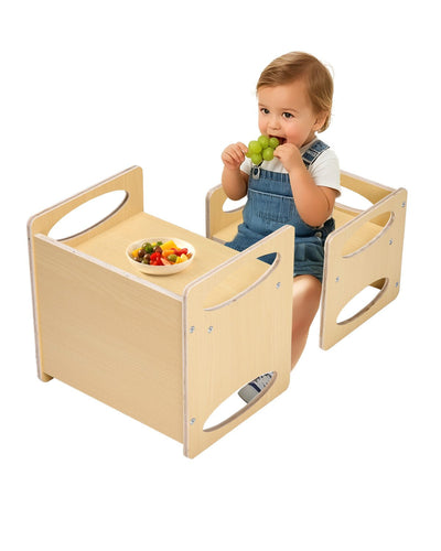 VEVOR Weaning Table and Chair Set Montessori Kids Activity Table and Chair Wood 