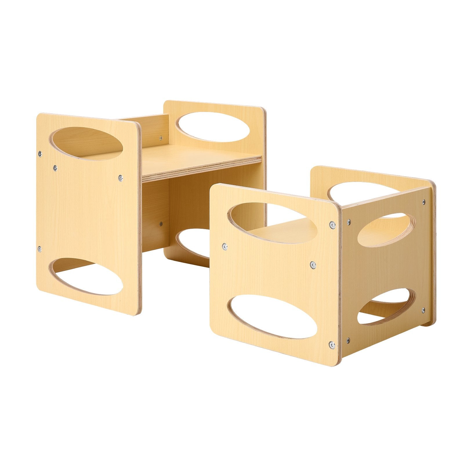 VEVOR Weaning Table and Chair Set Montessori Kids Activity Table and Chair Wood 