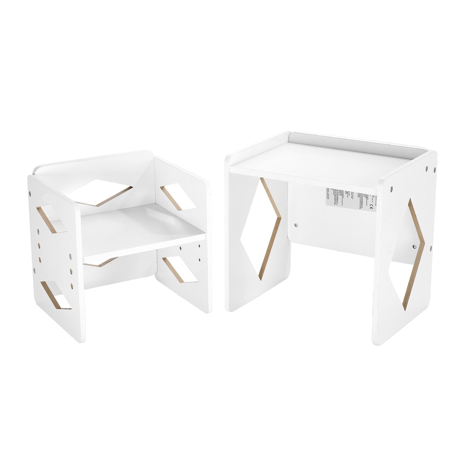 VEVOR Weaning Table and Chair Set Montessori Kids Activity Table and Chair White 