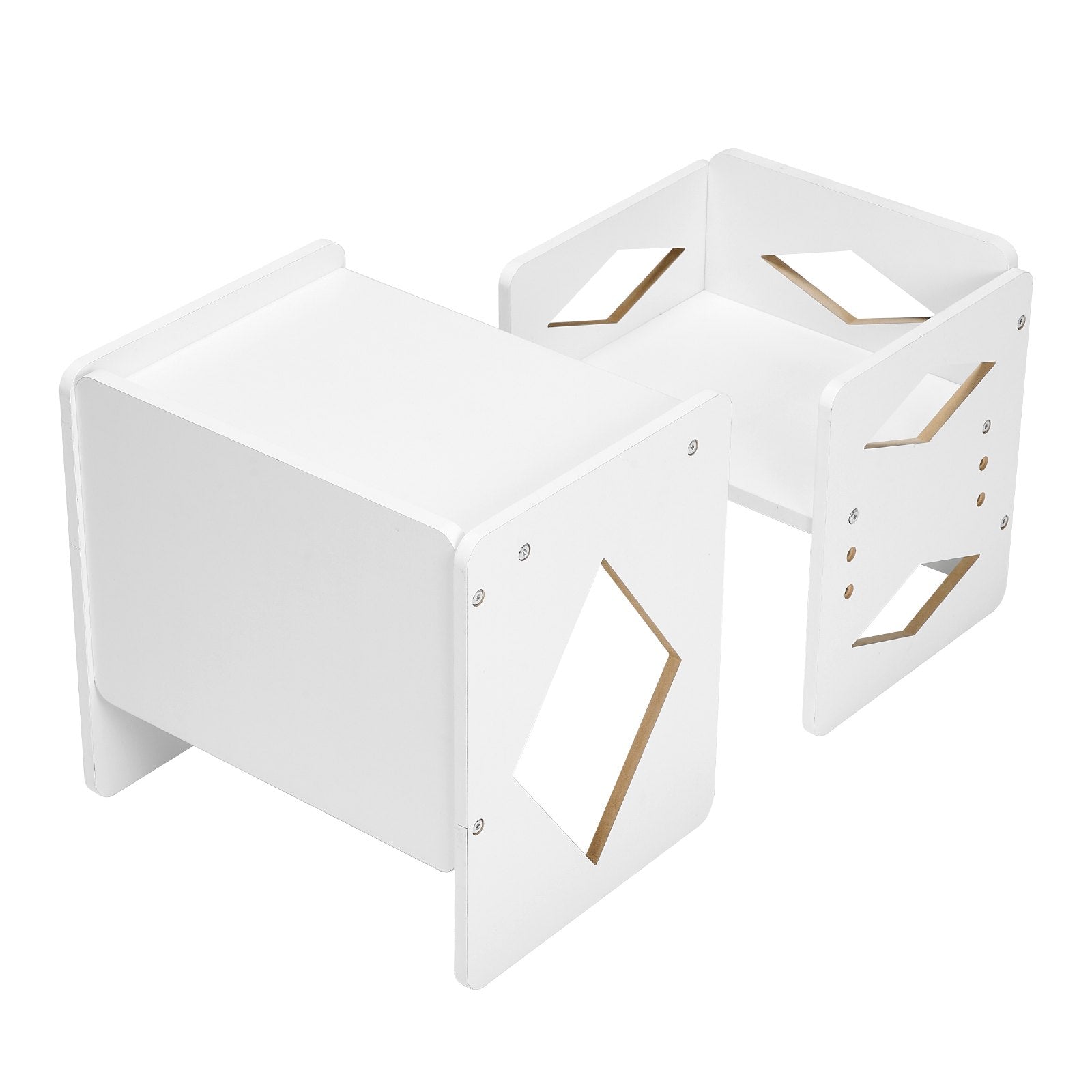 VEVOR Weaning Table and Chair Set Montessori Kids Activity Table and Chair White 