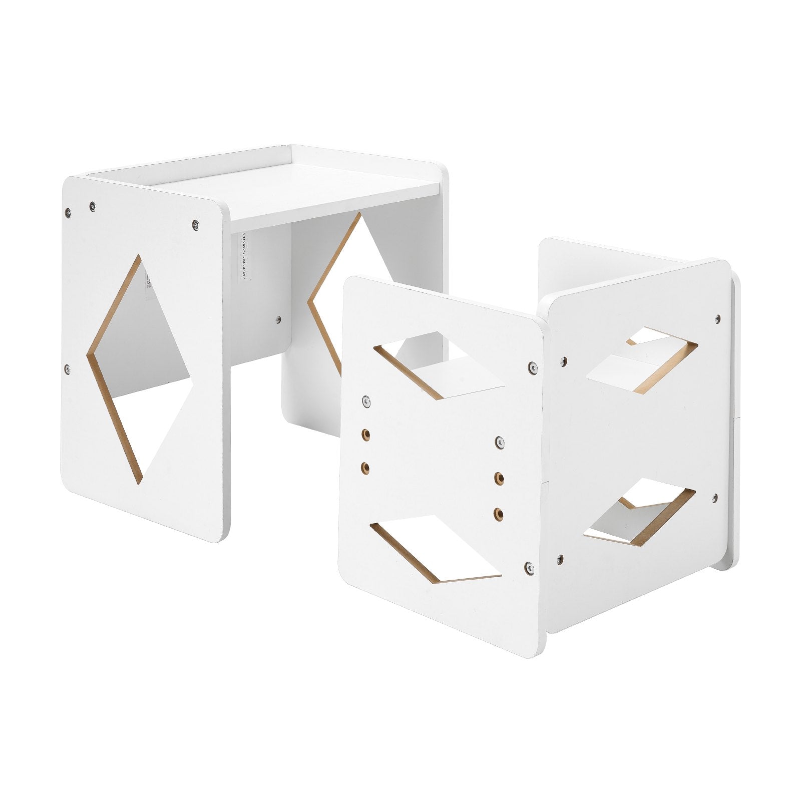 VEVOR Weaning Table and Chair Set Montessori Kids Activity Table and Chair White 
