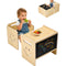 VEVOR Weaning Table and Chair Set Montessori Toddler Desk with Blackboard Wood