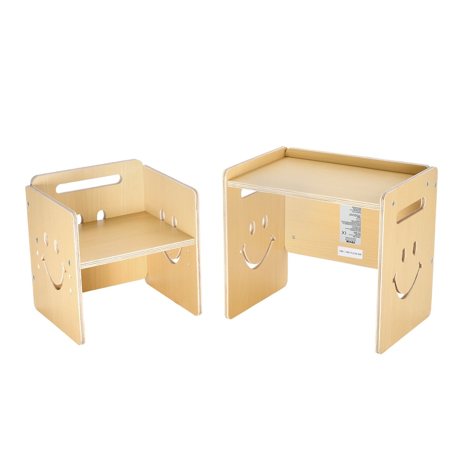 VEVOR Weaning Table and Chair Set Montessori Toddler Desk with Blackboard Wood 