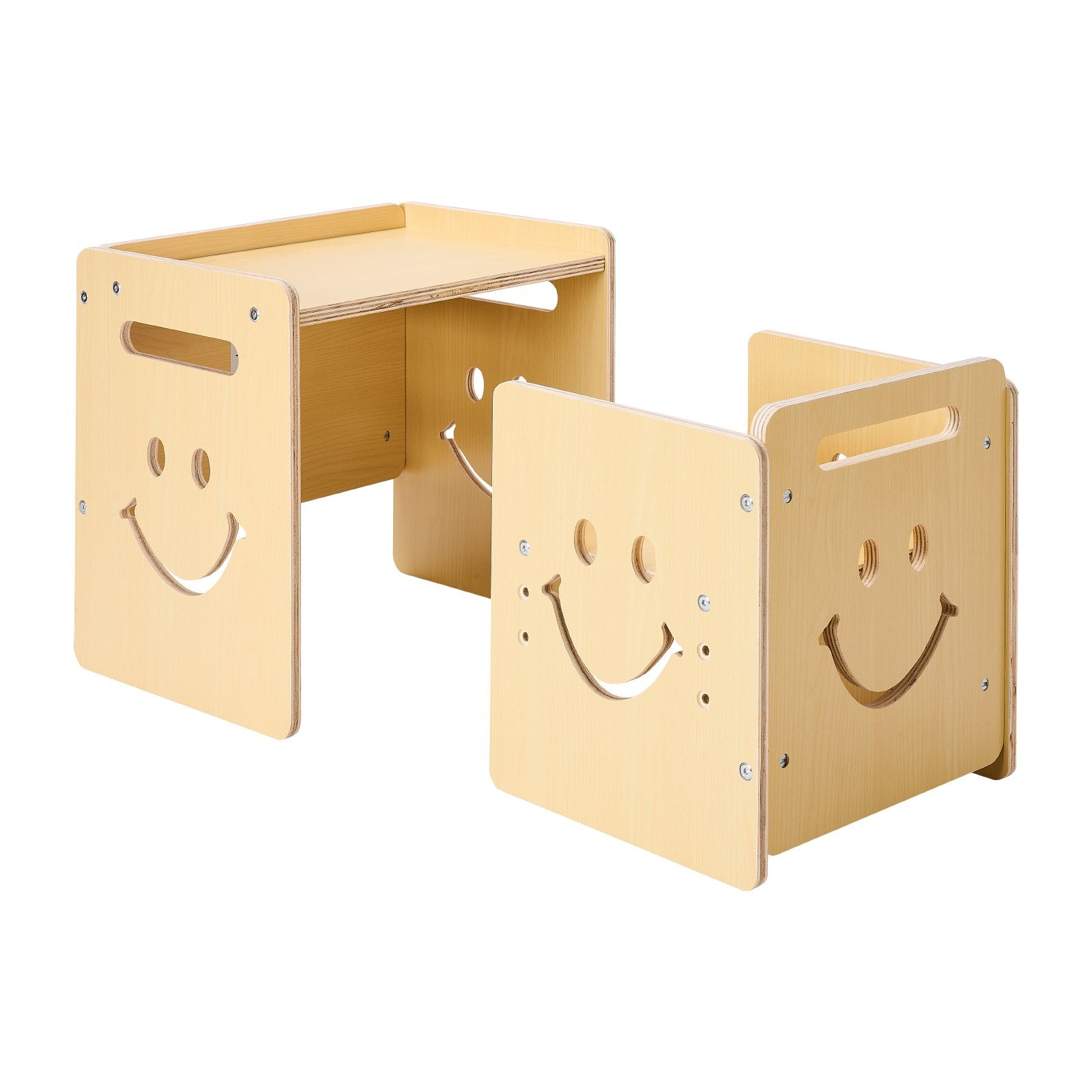 VEVOR Weaning Table and Chair Set Montessori Toddler Desk with Blackboard Wood 