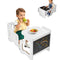 VEVOR Weaning Table and Chair Set Montessori Toddler Desk with Blackboard White