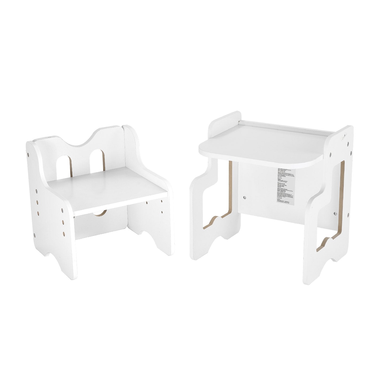 VEVOR Weaning Table and Chair Set Montessori Toddler Desk with Blackboard White 