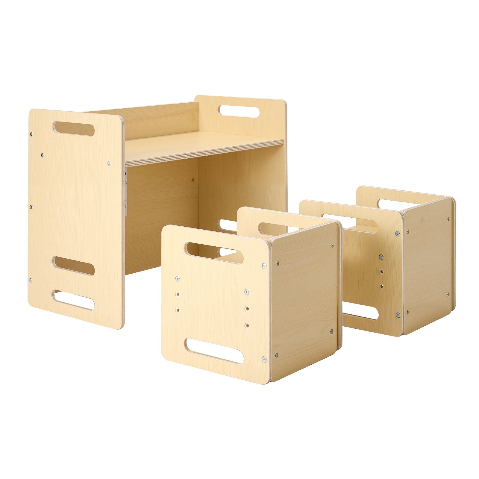 VEVOR Weaning Table and Chair Set Montessori Toddler Desk with 2 Chairs Wood 