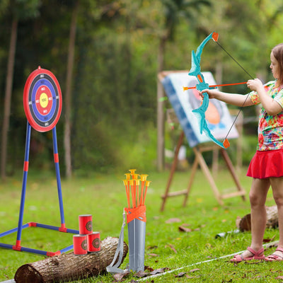 VEVOR Kids Bow and Arrow Set LED Light Up Outdoor Archery Kit Children 10 Arrows 
